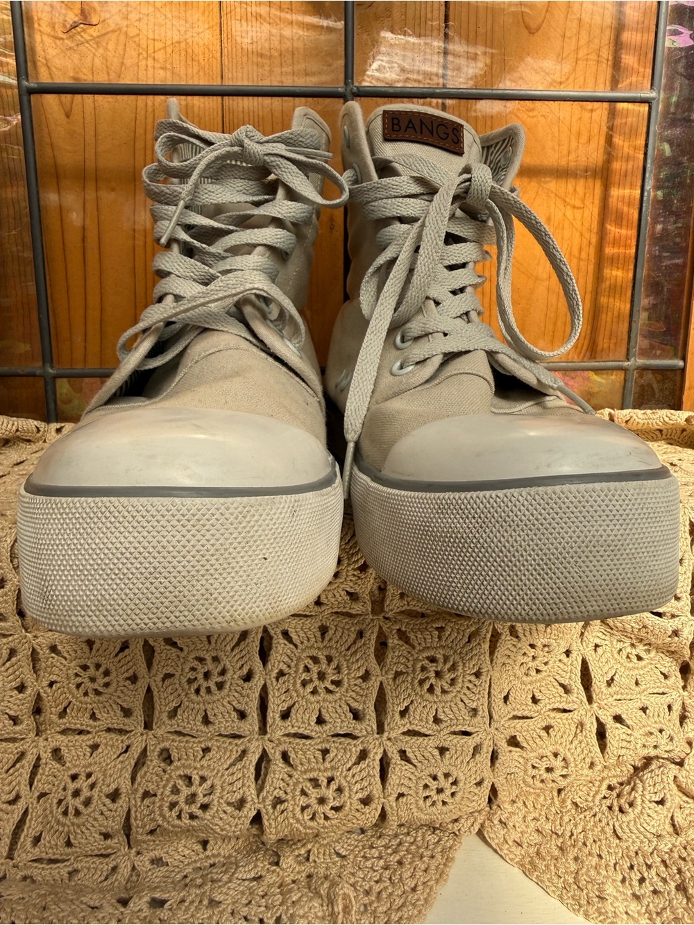 BANGS Wildflower Wanderer Platform High Top Sneakers Embroidered Floral Shoes - Picture 4 of 14